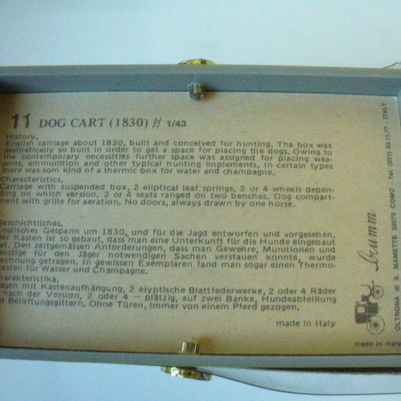 Brumm dog cart model scale 1:43.Italy  (#EV629) - Picture 6 of 6